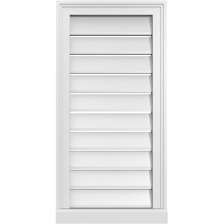 Ekena Millwork Vertical Surface Mount PVC Gable Vent: Functional, w/ 2"W x 2"P Brickmould Sill Frame, 16"W x 32"H GVPVE16X3203SF